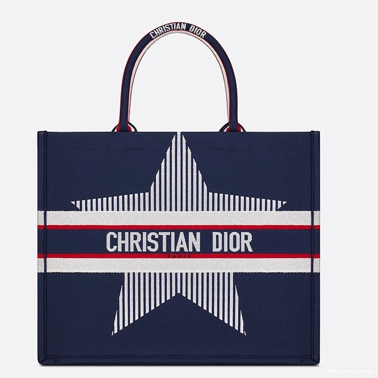 Canvas Dior Motif Tote Book Blue DiorAlps 0716 Luxury